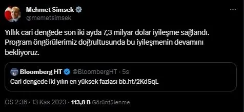 Son 2 yılın en yükseği! Cari işlemler dengesi fazla verdi | Merkez Bankası Eylül 2023 Ödemeler Dengesi verileri - 6
