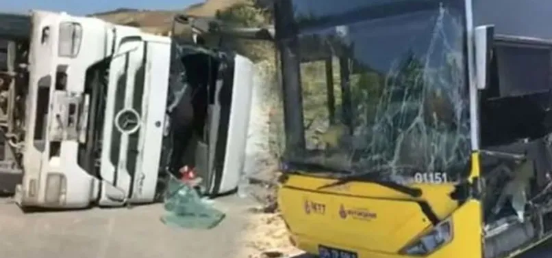 Kamyon ile İETT otobüsü çarpıştı: Yaralılar var