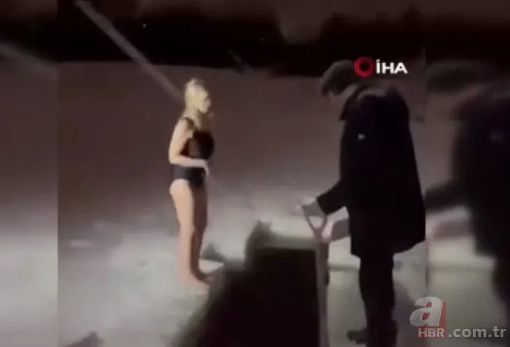 Rusya’da bir kadın günahlarından temizlenmek için buz tutan nehre atladı! Sonrası korkunç