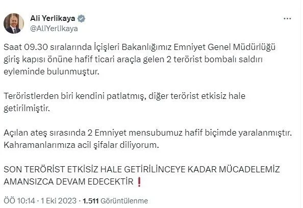 Ankara patlama son dakika! Ankara Kızılay’da patlama mı oldu, bombalı saldırı mı? İçişleri Bakanlığı son açıklamalar...