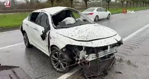 Samsun’da otomobil takla attı