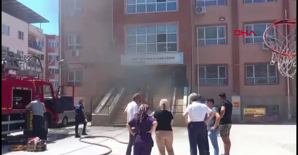 İlkokulda çıkan yangın söndürüldü