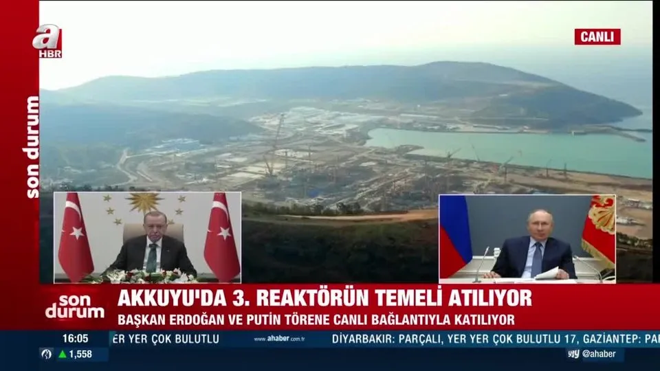Akkuyu Nükleer Güç Santrali’nde 3. reaktörün temeli atılıyor! Başkan Erdoğan ve Putin’den önemli açıklamalar