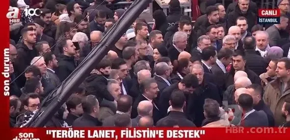 "Şehitlerimize rahmet! Filistin'e destek" mitinginde on binlerce kişi Galata Köprüsü'ne yürüdü 24