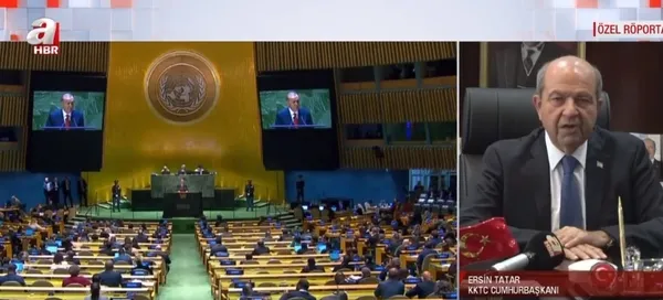 KKTC Cumhurbaşkanı Ersin Tatar A Haber’e konuştu: Ne mutlu ki dünya kürsüsüne çıkıp konuşan Recep Tayyip Erdoğan var