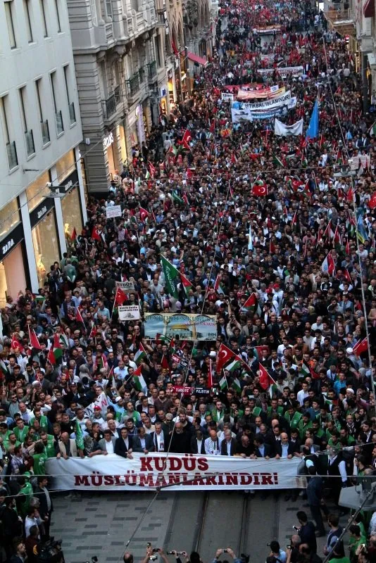 Beyoğlu’nda Kudüs protestosu