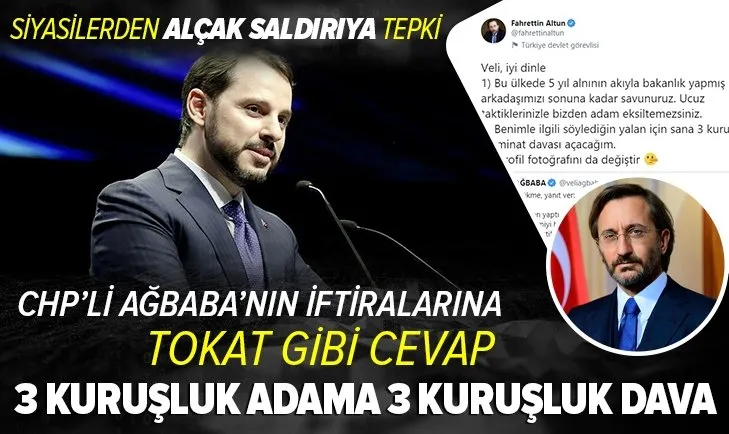 Siyasilerden Berat Albayrak'a destek iftiracı CHP'ye tepki!