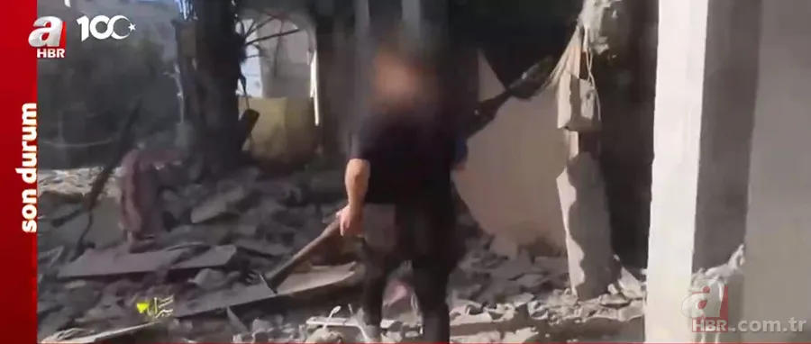 El Kudüs Tugayları Gazze'de katil İsrail'in tankını böyle imha etti! Cephe hattından sıcak görüntüler 4