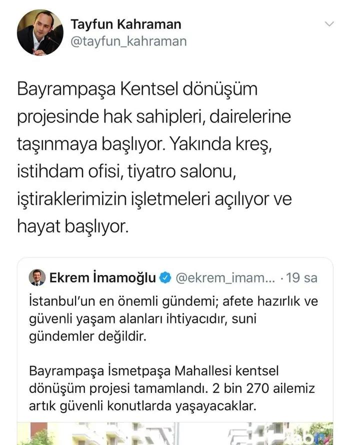 Ekrem İmamoğlu’dan Tayfun Kahraman’dan büyük pişkinlik! Daha önce dava açtıkları AK Parti projesini sahiplendiler
