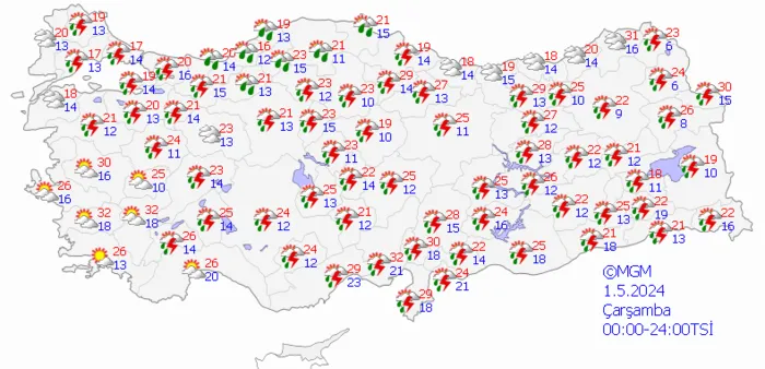 1714207885684.png Meteoroloji'den yeni uyarı geldi! Çok sayıda ili sağanak yağış vuracak! İstanbul Ankara İzmir hava durumu... - 7