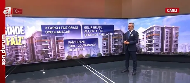 Konutta ’gelire göre faiz’ dönemi! Faiz oranlarının 0.69 ile 1.20 arasında olması öngörülüyor