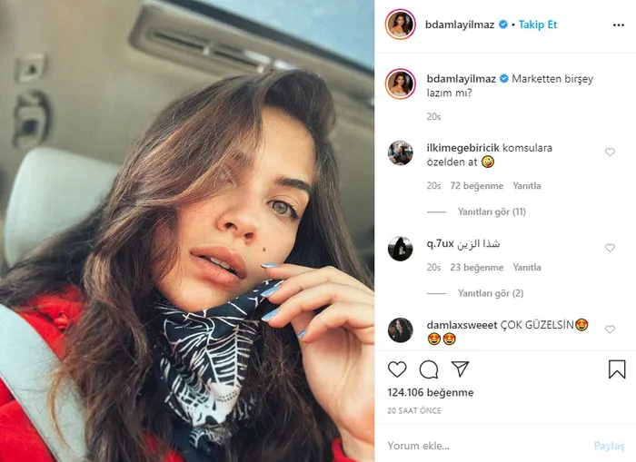 Biran Damla Yılmaz’ın ‘Karantinadan çıktım’ pozu olay oldu!