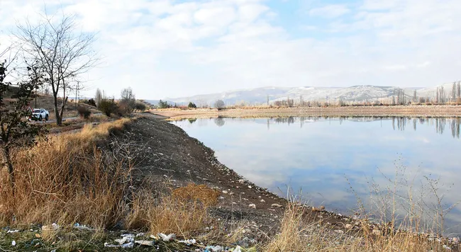 Sivas'ta Serpincik Göleti'nde su 25 metre çekildi - 1