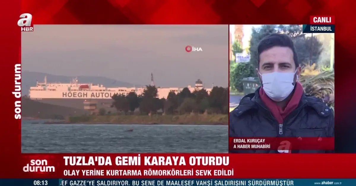 Son dakika: Tuzla'da gemi karaya oturdu