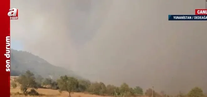 Dedeağaç’taki orman yangını kontrol altına alınamıyor! Yangın Türk köylerine ulaştı