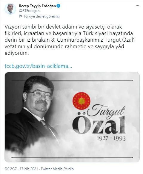 Son dakika: Başkan Erdoğan anıt mezara! Turgut Özal'ın vefatının 28. yılı - 8