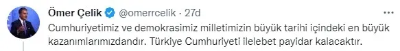 AK Parti Sözcüsü Ömer Çelik: Cumhuriyetimizin kazanımlarını korumaya devam edeceğiz - 2