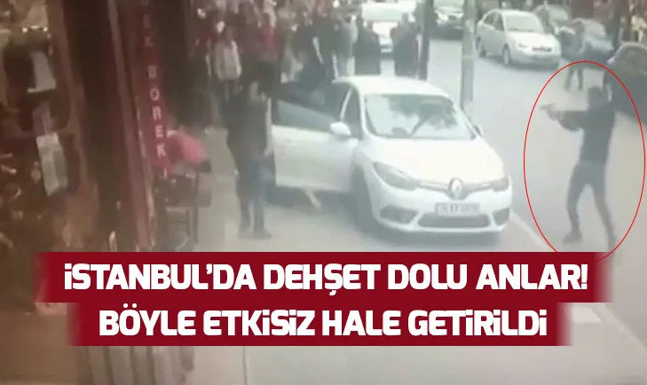 İstanbulda dehşet anları! Arabayla yayaların arasına daldı...