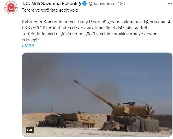 Son dakika: MSB açıkladı: Barış Pınarı bölgesinde 4 terörist etkisiz hale getirildi - 1