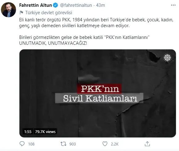 Son dakika: Cumhurbaşkanlığı İletişim Başkanı Fahrettin Altun paylaştı! İşte PKK'nın sivil katliamları - 1