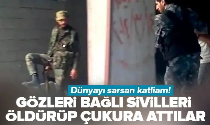 Gözleri bağlı sivilleri öldürüp çukura attılar!