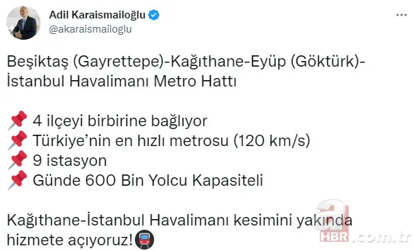 Beşiktaş-Kağıthane-Eyüp-İstanbul Havalimanı Metro Hattı hakkında müjde! İşte İstanbul Havalimanı metro durakları 4