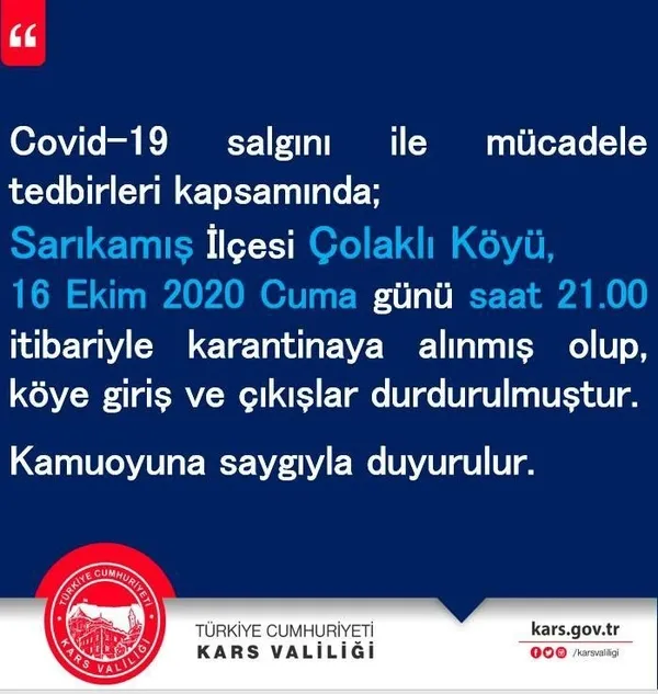 kars-sarikamis-colakli-koyu-karantinaya-alindi-1602872758662.jpg Kars Sarıkamış Çolaklı Köyü karantinaya alındı - 2