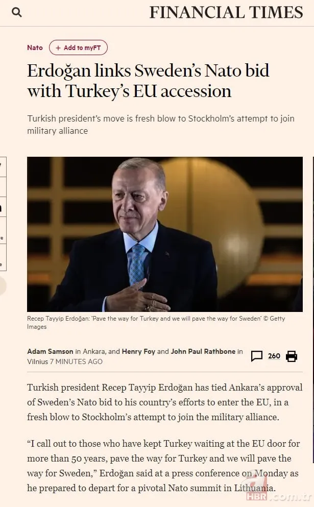 Başkan Erdoğan’ın resti dünya manşetlerini süsledi! 13