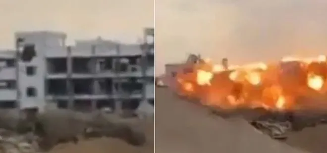 İşgalci İsrail ordusu Gazze’de her yeri yerle bir ediyor! Kuşattığı parlamento binasını patlattı