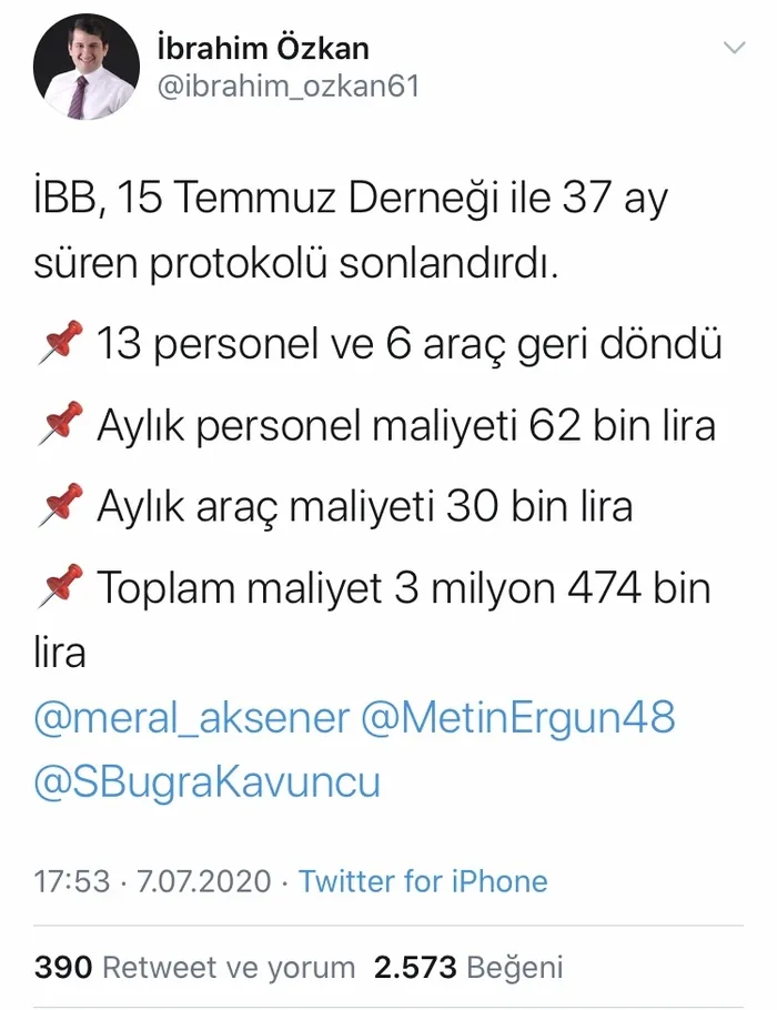 İBB 15 Temmuz Derneği ile arasında yapılan protokolü iptal ettiğini ilk olarak Independent Türkçe’ye bildirdi