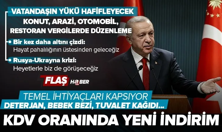 Başkan Erdoğan KDV oranlarında indirime gidildiğini açıkladı! Peki hangi ürünlere KDV indirimi geldi? Temel ihtiyaçlar, konut, arsa, otomobil...