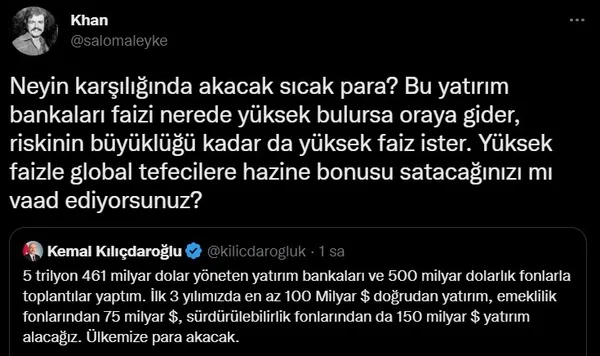 Kılıçdaroğlu riyakarlığı: Dün tefeci dediklerine bugün el açtı! Ülkemize para yağacak dedi tepkilerin ardı arkası kesilmedi: Neler vadettin?