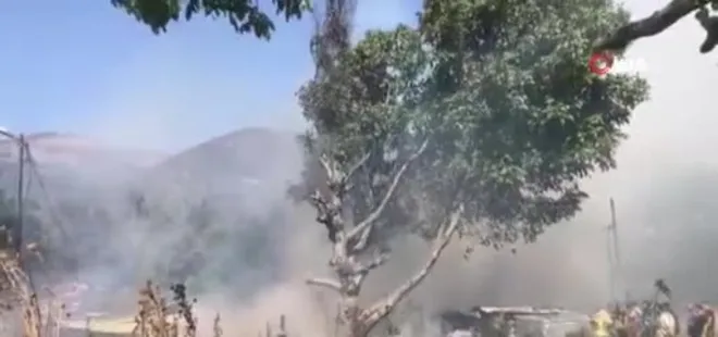 Bursa’da baraka yangını kamerada