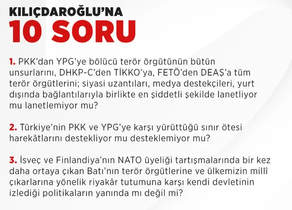 Son dakika: Başkan Erdoğan'dan CHP lideri Kemal Kılıçdaroğlu'na 10 soru! Yüreğin yetip aday olacak mısın? - 1