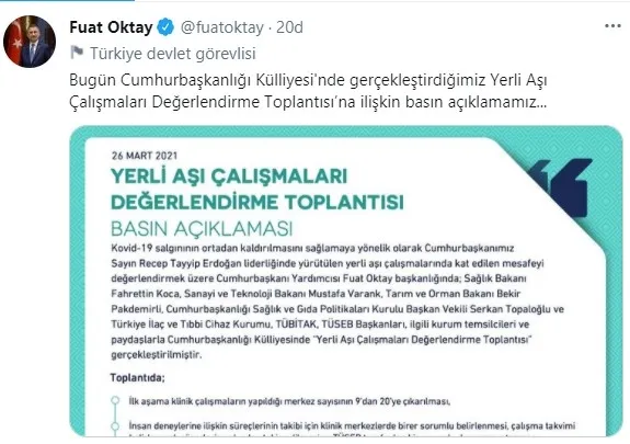 Cumhurbaşkanlığı Külliyesi’nde yerli aşı toplantısı! Flaş kararlar... - 2