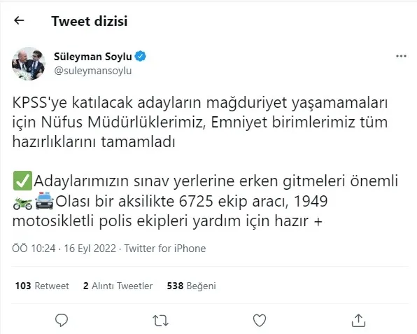 KPSS'ye girecek adaylar dikkat! Bakan Soylu alınan tedbirleri duyurdu - 1