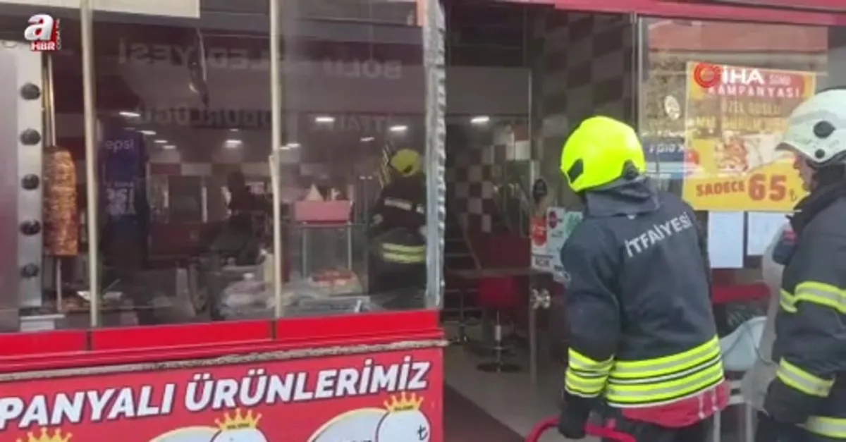 Tavuk döner dükkanında yangın paniği