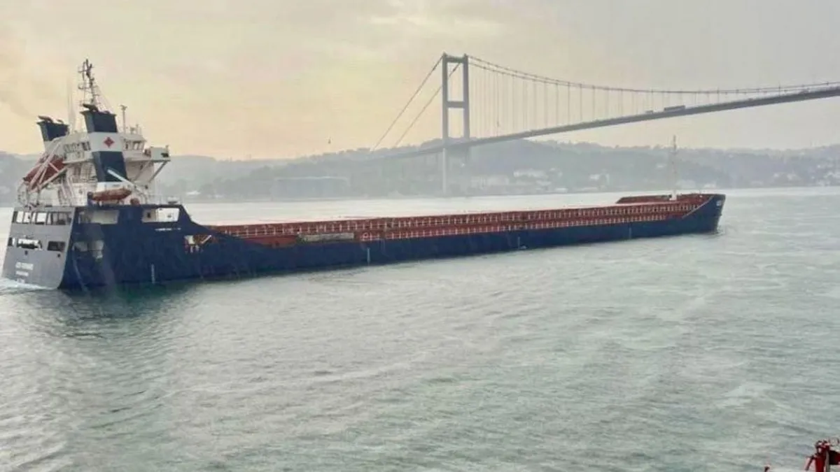 İstanbul Boğazı’nda hareketli dakikalar! Arızalanan kuru yük gemisi kurtarıldı