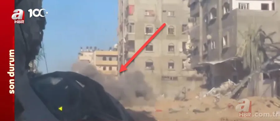 El Kudüs Tugayları Gazze'de katil İsrail'in tankını böyle imha etti! Cephe hattından sıcak görüntüler 11