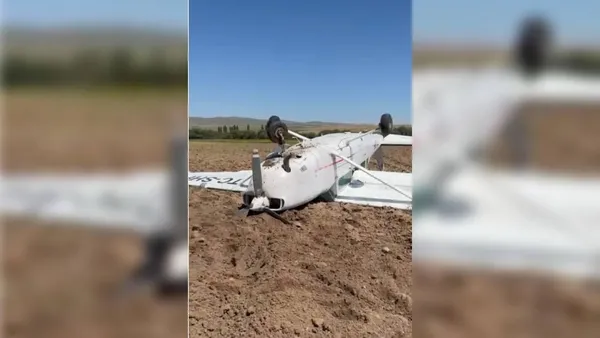 Son dakika | Aksaray'da eğitim uçağı düştü! Pilotlardan iyi haber - 1