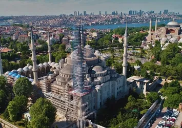 Sultanahmet Camii'ndeki restorasyon havadan görüntülendi (Sultanahmet Camii ne zaman yapıldı, özellikleri neler?)