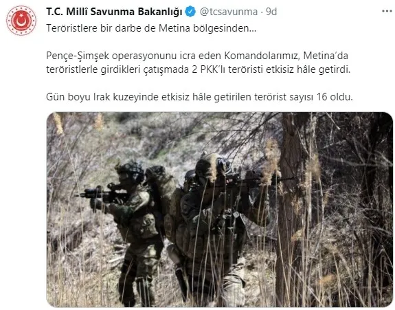 Son dakika: TSK'dan terör örgütü PKK'ya Metina’da darbe! 16'ya yükseldi - 2