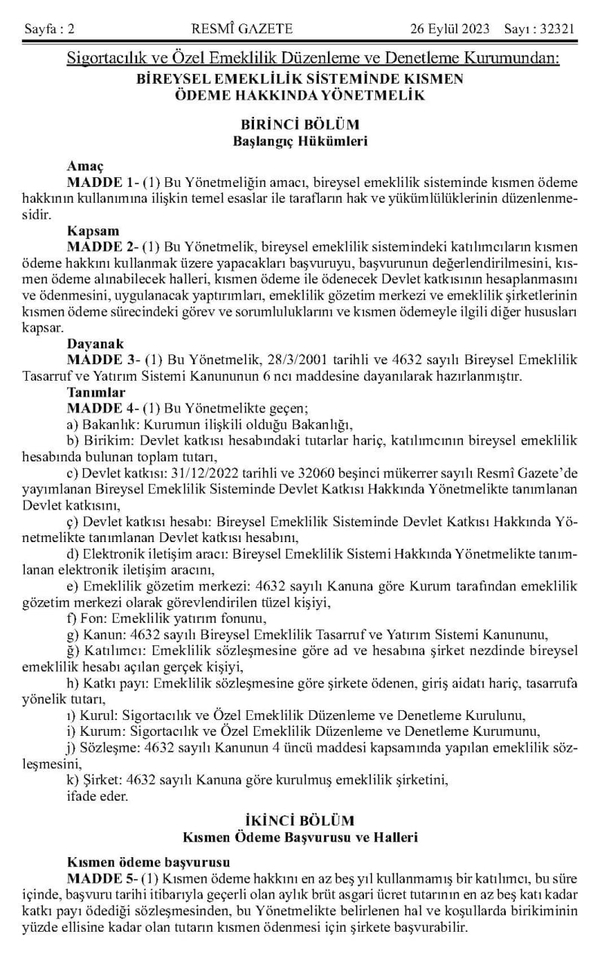 BES’te kısmen ödeme dönemi başlıyor! Resmi Gazete’de yayımlandı