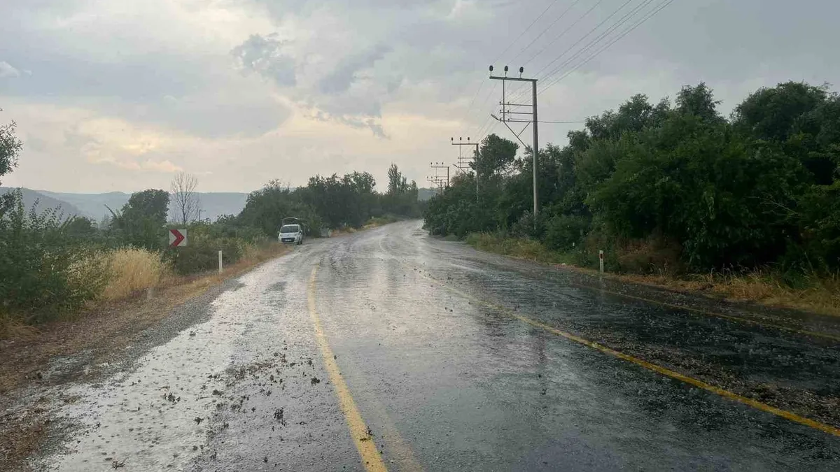 Bozdoğan sağanak yağışla serinledi