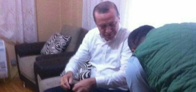 Erdoğan şehit ailesinin evinde abdest aldı
