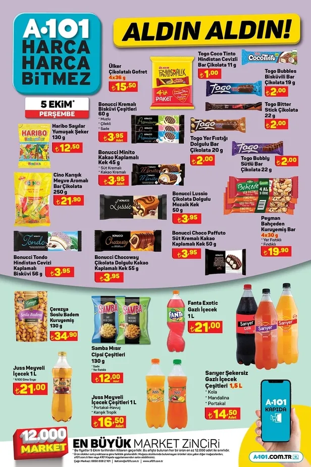 10 Ekim A101 aktüel ürünler kataloğu yayınladı! A101’de 192 TL’ye tereyağı, 90 TL’ye beyaz peynir, 21 TL’ye Kireç Çözücü, 57 TL’ye un 34.50 TL’ye kuru fasulye satılıyor