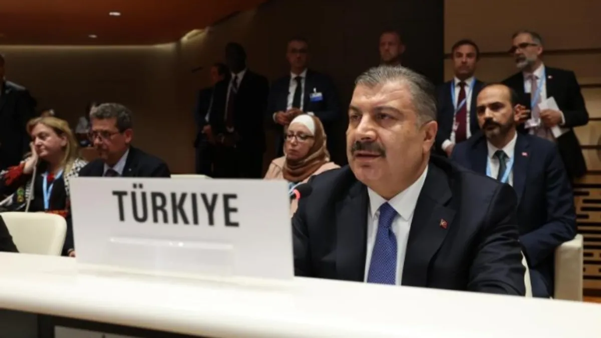 Bakan Koca'dan BM oturumunda dünyaya Gazze çağrısı: Gayri insani silahların kullanılmasını önlemeliyiz