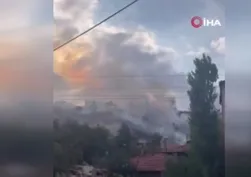 Ankara Keçiören'de ağaçlık alanda yangın