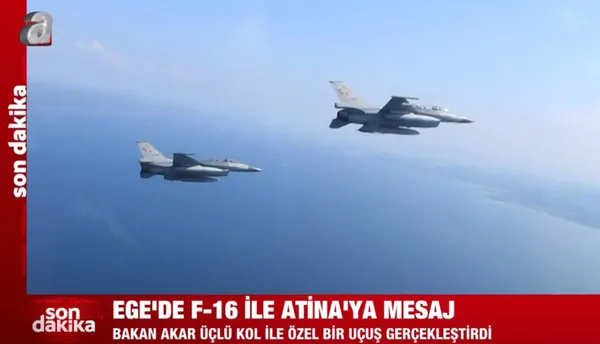 Son dakika: Milli Savunma Bakanı Hulusi Akar’dan Ege’de F-16 ile gövde gösterisi
