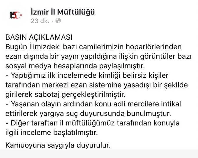 İzmir'de camilere çirkin saldırı! Minarelerden "Çav Bella" dinletildi - 1